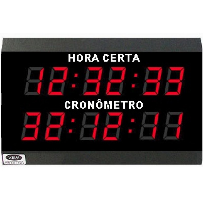 Controles de Acesso e Biometria Relogio Digital e Cronometro Progressivo Regressivo HMS 4 6 digitos 60 metros Visao Duplo Controles de Acesso e Biometria